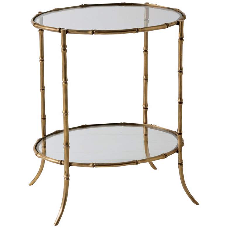 Image 1 Antique Brass Bamboo Side Table