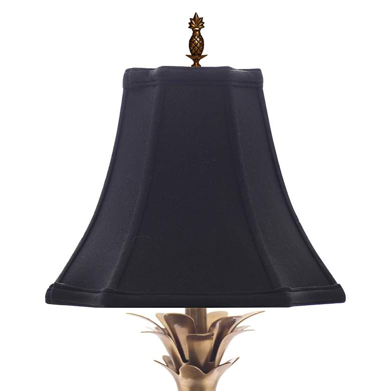 Image 2 Antique Brass Black Shade Pineapple Table Lamp more views