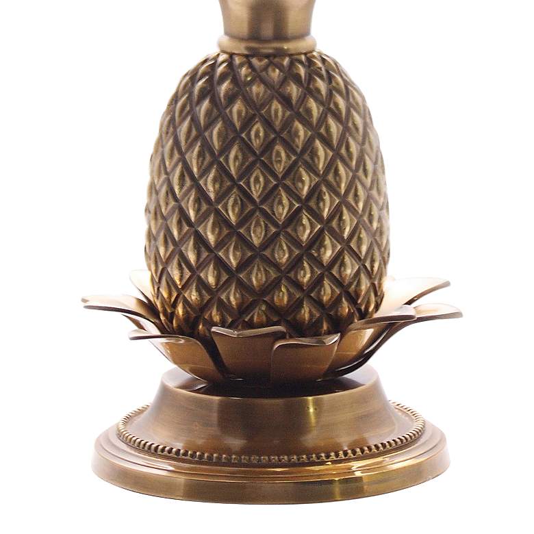 Image 3 Antique Brass Black Shade Pineapple Table Lamp more views
