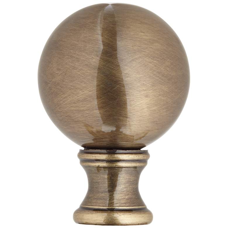 Image 1 Antique Brass Finish 1 3/4 inch Ball Lamp Shade Finial