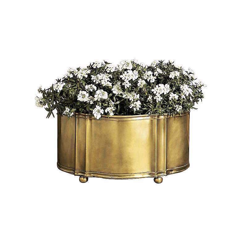 Image 1 Antique Brass Finish 13 inch Wide Planter