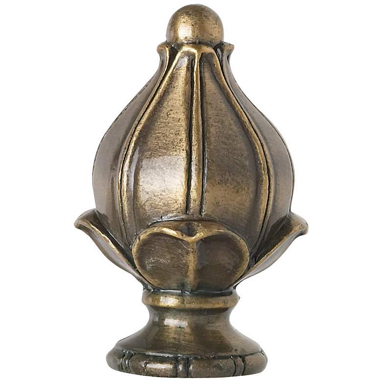 Image 1 Antique Brass Finish Bud Finial