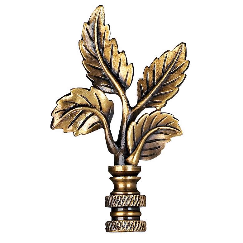 Image 1 Antique Brass Finish Vine Leaf Finial