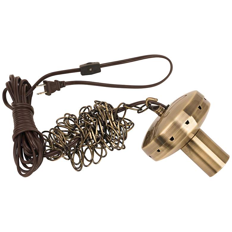 Antique Brass Hardwired DIY Pendant Light Adapter - #5T575 | Lamps Plus