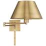 Antique Brass Metal Swing Arm Wall Lamp with Empire Shade