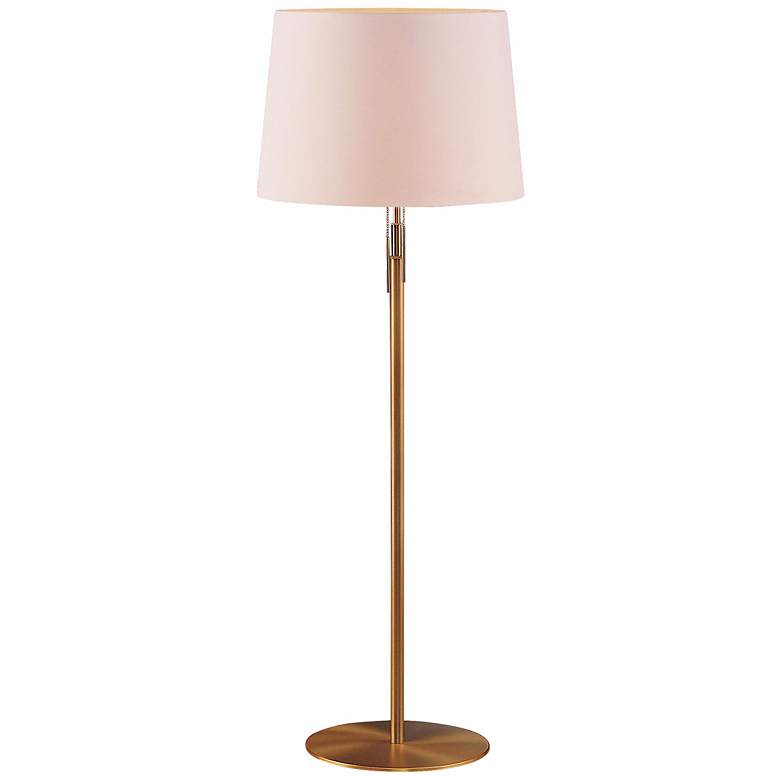 Image 1 Antique Brass Satin White Illuminator Holtkoetter Floor Lamp