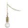 Antique Brass Swag Plug-In Chandelier with Clear G25 Bulb
