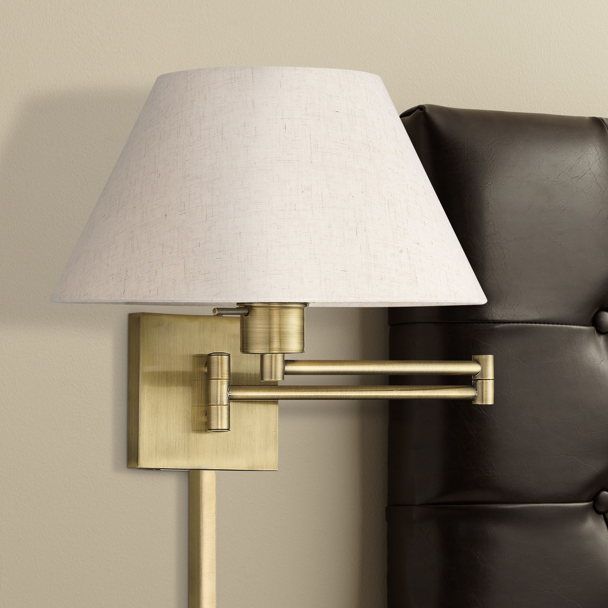 swing arm wall light with shade