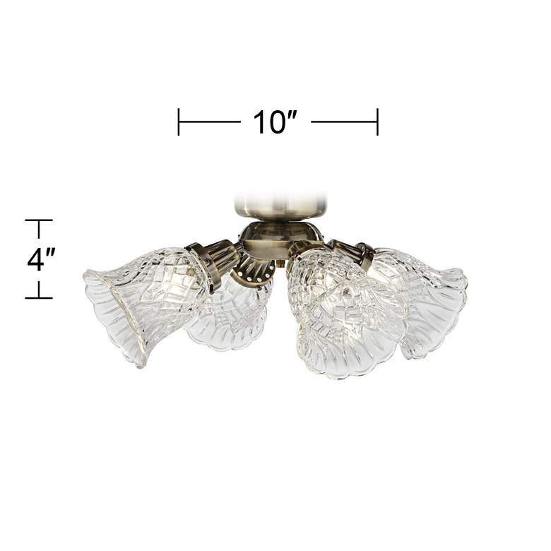 Image 2 Antique Brass Universal Ceiling Fan LED Light Kit With Barbizon Glass Shade more views