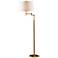 Antique Brass White Shade Swing Arm Holtkoetter Floor Lamp