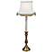 Antique Brass White Shade Tall Candlestick Table Lamp