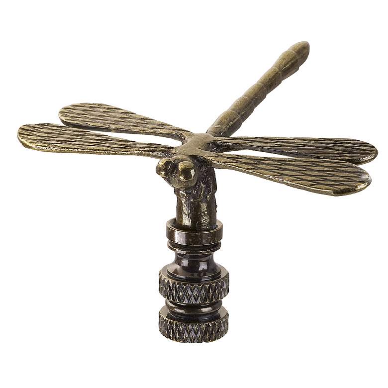 Image 1 Antique Bronze Finish Dragonfly Lamp Shade Finial