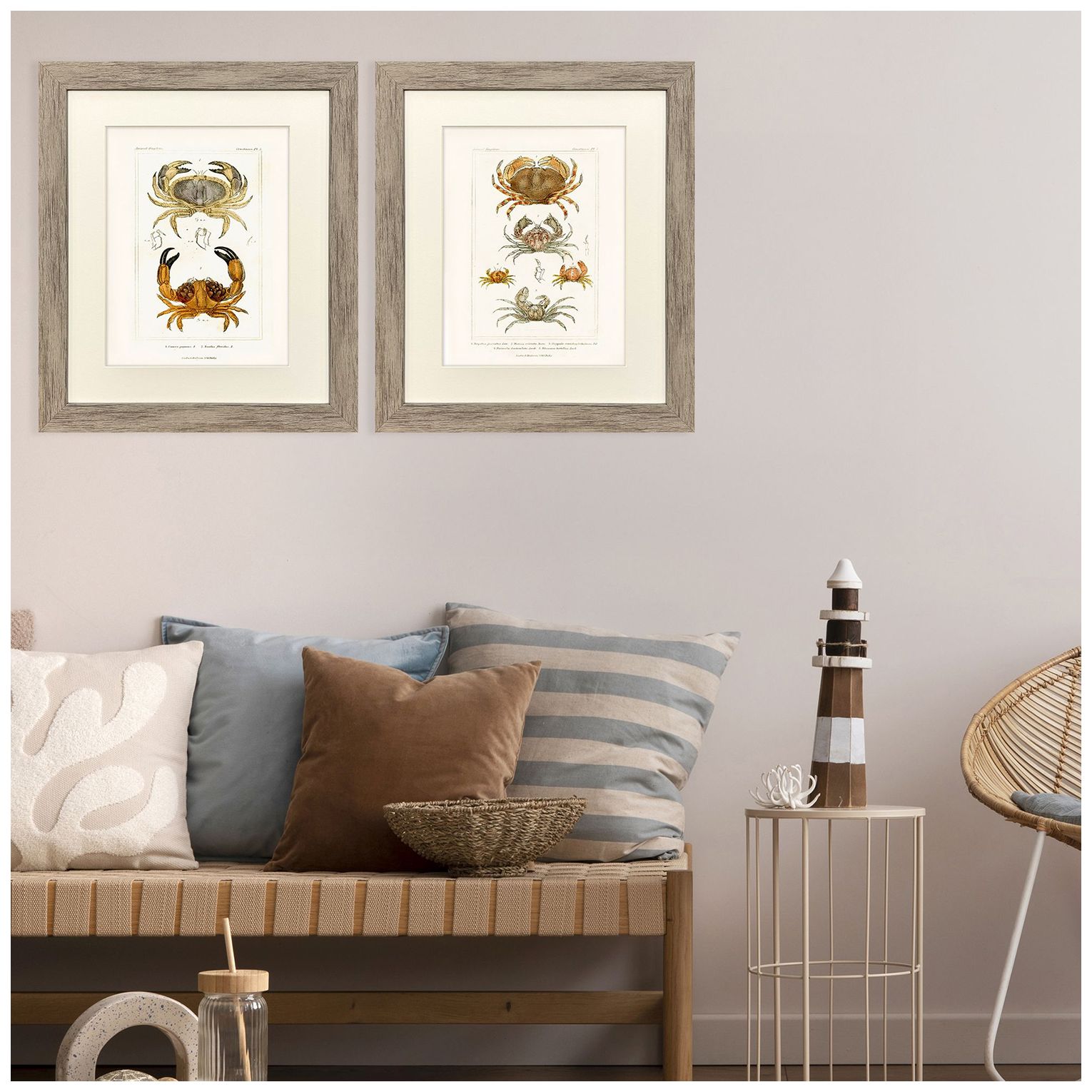 Image 5 Antique Crab 18"W x 21"H Framed Art - Set of 2 more views