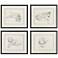 Antique Dog Sketch 25"W x 22"H Framed Art Set of 4