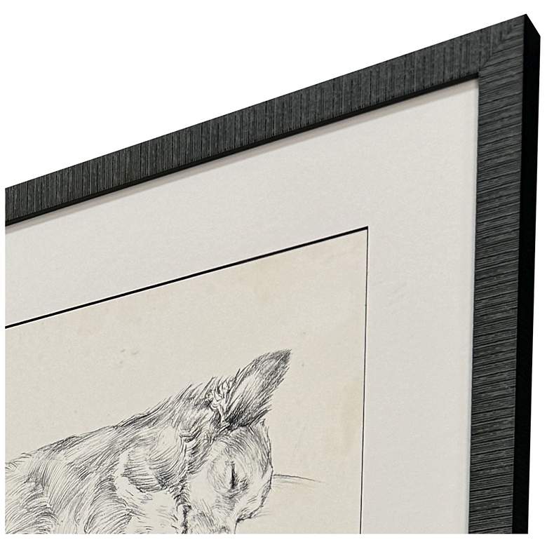 Image 3 Antique Dog Sketch 25"W x 22"H Framed Art Set of 4 more views