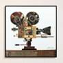 Antique Film Projector 24" Square Framed Glass Wall Art 