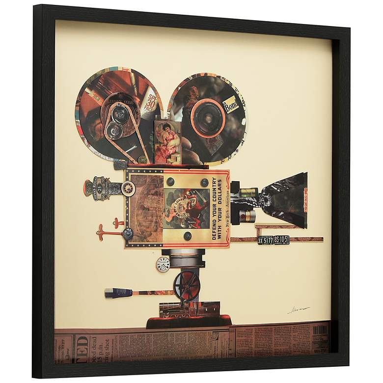 Image 4 Antique Film Projector 25" High Collage Framed Wall Art more views