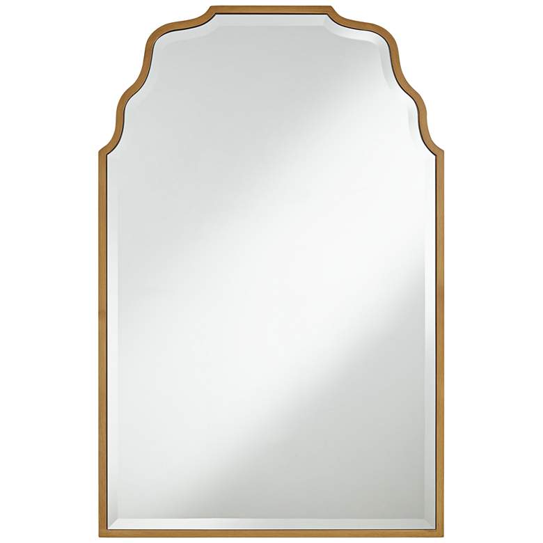 Image 3 Antique Gold 40" x 26" Waved Arch Tall Traditional Wall Mirror