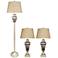 Antique Gold and Silver Mercury Glass 3-Piece Lamp Set