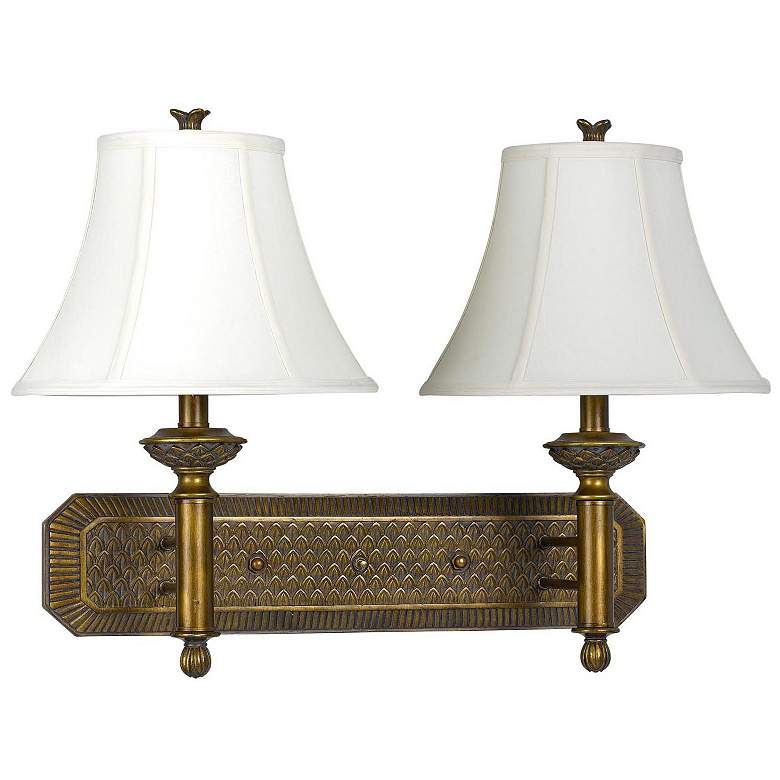 Image 1 Antique Gold Finish Plug-In Style Double Wall Lamp