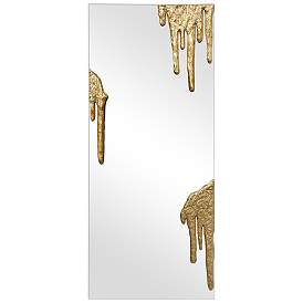 Image1 of Antique Gold Foiled Icecles on a Frameless Rectangular Wall Mirror