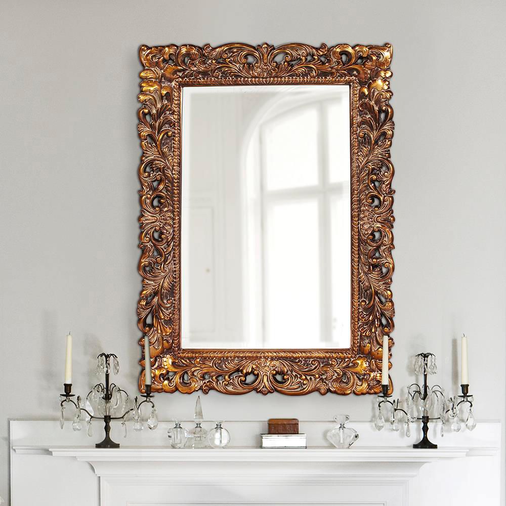 Image 4 Antique Gold Leaf Frame 46" Wide Wall Mirror more views