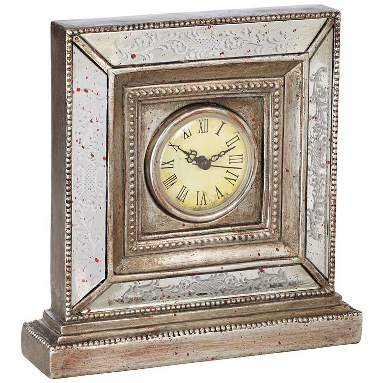 Image 1 Antique Gold Mirror Table Clock