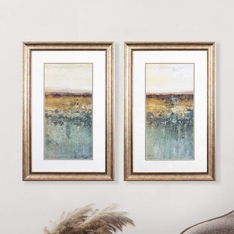 Image 1 Antique Horizon 22"W x 34"H Framed Art Set of 2