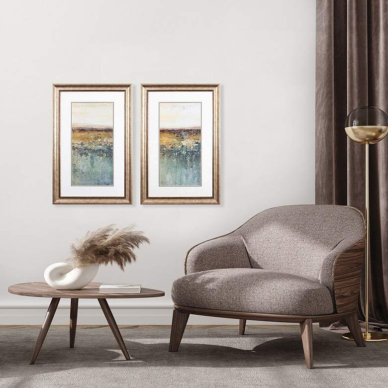 Image 3 Antique Horizon 34" High 2-Piece Framed Print Wall Art Set more views