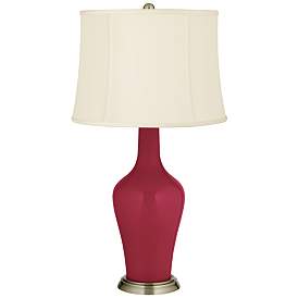 Image2 of Antique Red Anya Table Lamp with Dimmer