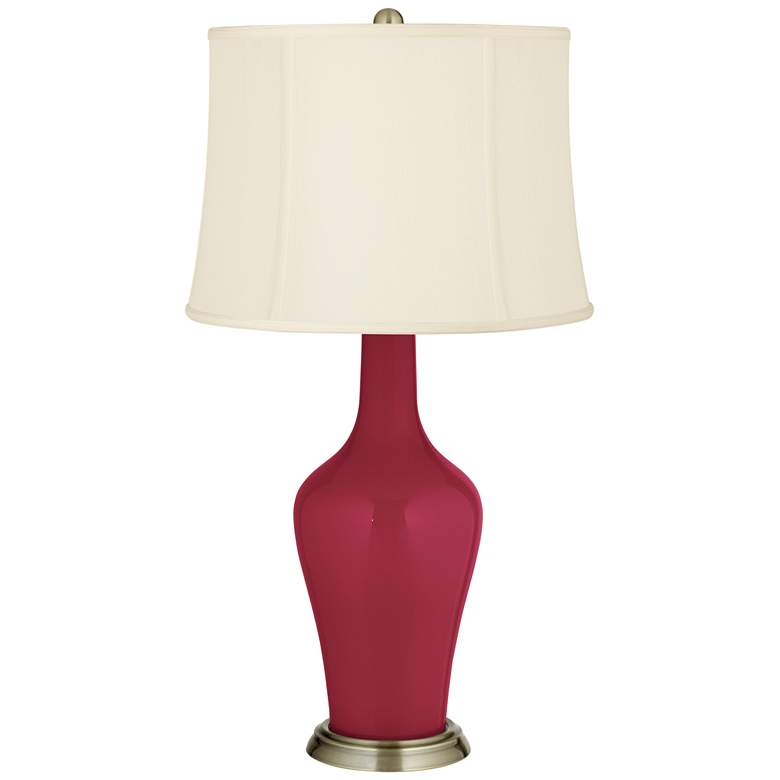Image 2 Antique Red Anya Table Lamp with Dimmer