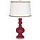 Antique Red Apothecary Table Lamp with Twist Scroll Trim