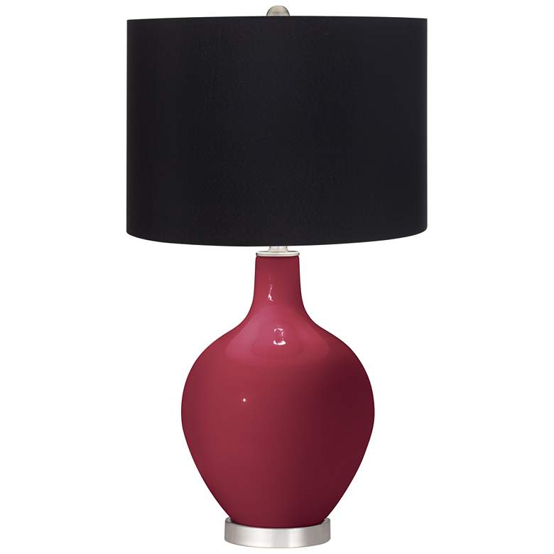 Image 1 Antique Red Black Shade Ovo Table Lamp