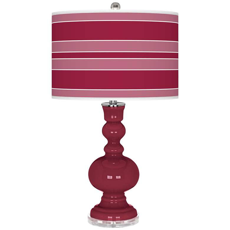Image 1 Antique Red Bold Stripe Apothecary Table Lamp