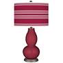 Antique Red Bold Stripe Double Gourd Table Lamp
