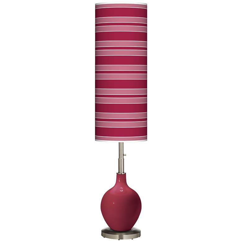 Image 1 Antique Red Bold Stripe Ovo Floor Lamp