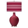 Antique Red Bold Stripe Ovo Table Lamp