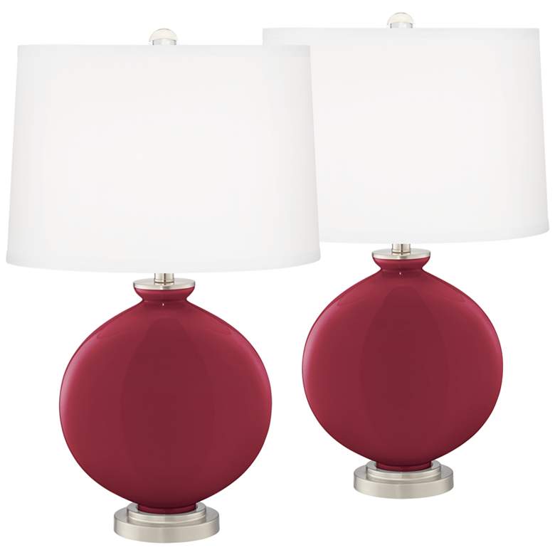 Image 2 Antique Red Carrie Table Lamp Set of 2 with Dimmers