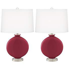 Image2 of Antique Red Carrie Table Lamp Set of 2