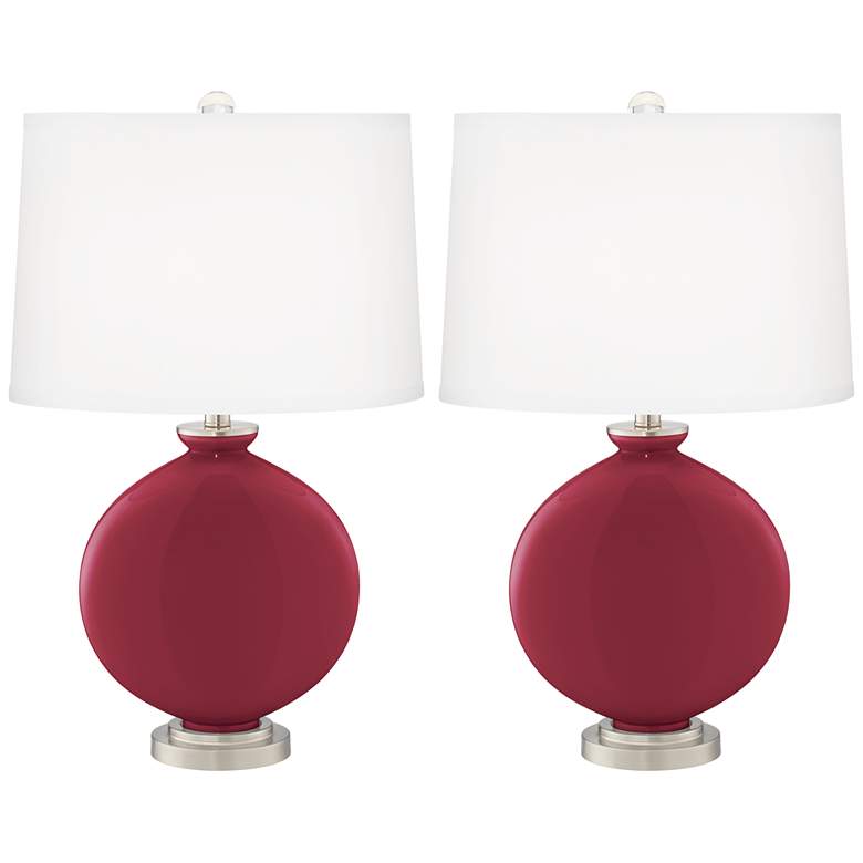 Antique Red Carrie Table Lamp Set of 2