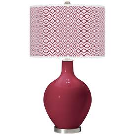 Image1 of Antique Red Diamonds Ovo Table Lamp