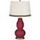 Antique Red Double Gourd Table Lamp with Wave Braid Trim