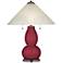 Antique Red Fulton Table Lamp with Fluted Glass Shade