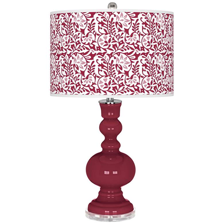 Image 1 Antique Red Gardenia Apothecary Table Lamp