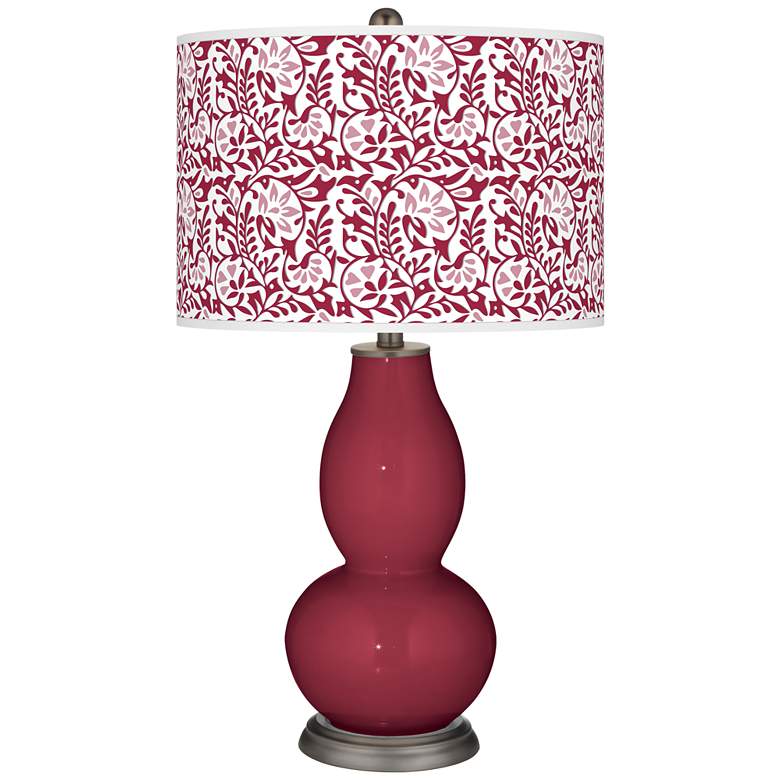 Image 1 Antique Red Gardenia Double Gourd Table Lamp