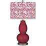 Antique Red Gardenia Double Gourd Table Lamp