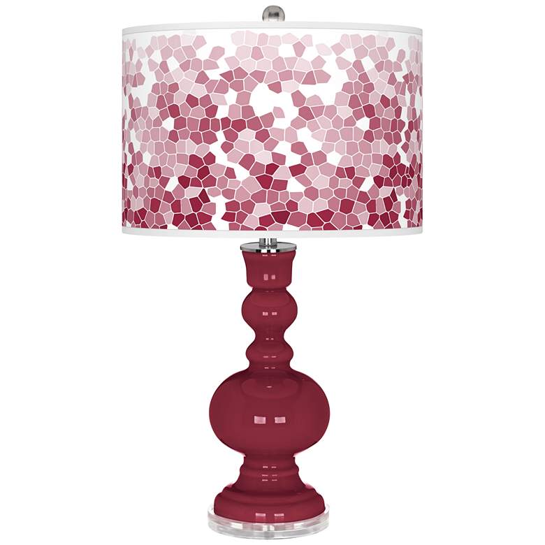 Image 1 Antique Red Mosaic Giclee Apothecary Table Lamp