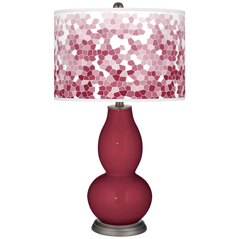 Image 1 Antique Red Mosaic Giclee Double Gourd Table Lamp