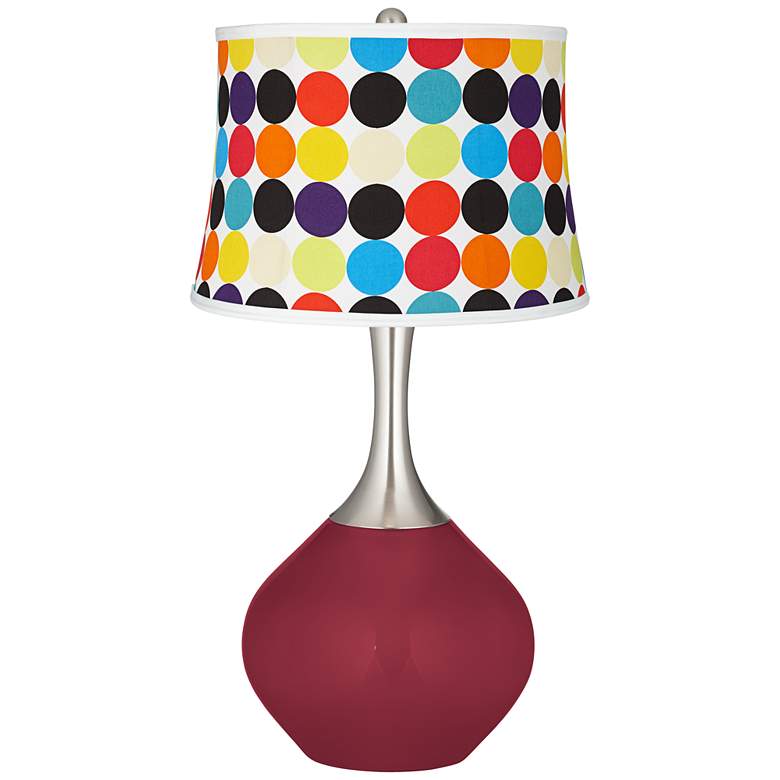 Image 1 Antique Red Multi Mod Circles Shade Spencer Table Lamp