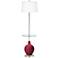 Antique Red Ovo Tray Table Floor Lamp